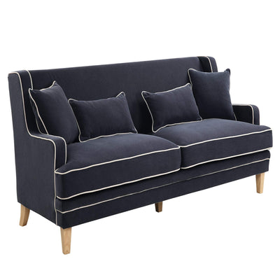 Oneworld Collection sofas Bondi 3 Seat Sofa Navy/White Piping