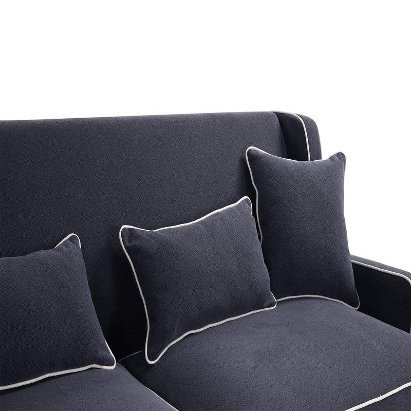 Oneworld Collection sofas Bondi 3 Seat Sofa Navy/White Piping