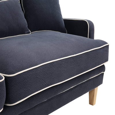 Oneworld Collection sofas Bondi 3 Seat Sofa Navy/White Piping