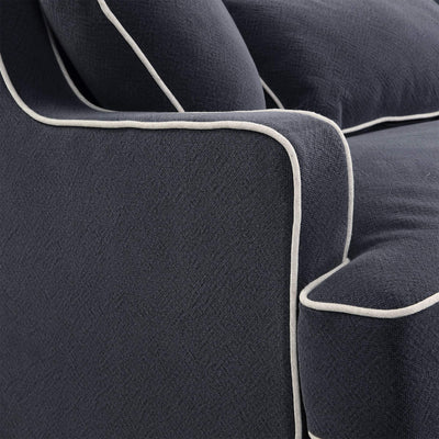 Oneworld Collection sofas Bondi 3 Seat Sofa Navy/White Piping