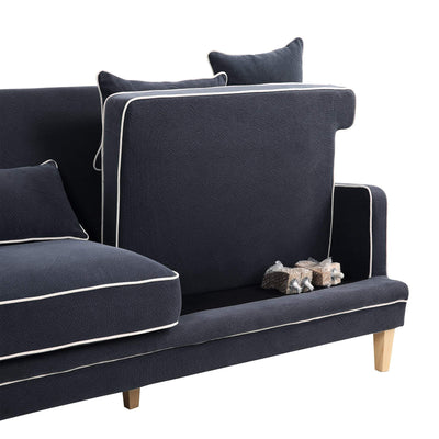 Oneworld Collection sofas Bondi 3 Seat Sofa Navy/White Piping