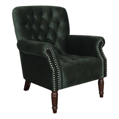 Maurice Buttoned Armchair Velvet Green