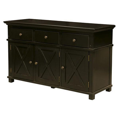 Oneworld Collection consoles & sideboards Sorrento Black 3 Drawer Buffet