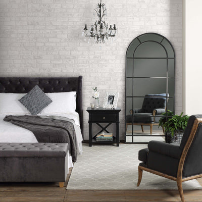 Oneworld Collection bedroom furniture Sorrento Black Bedside Table