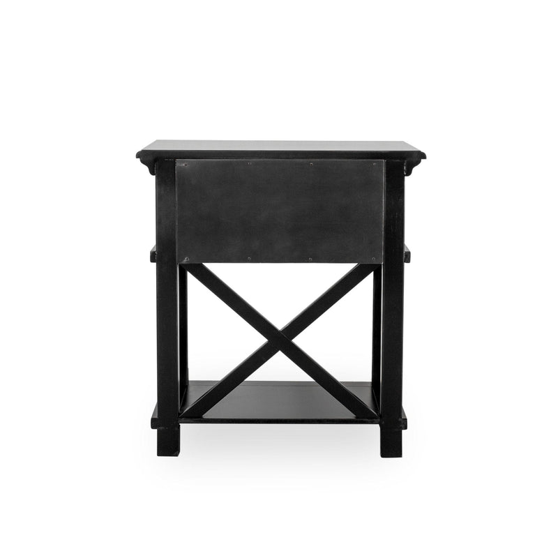 Oneworld Collection bedroom furniture Sorrento Black Bedside Table