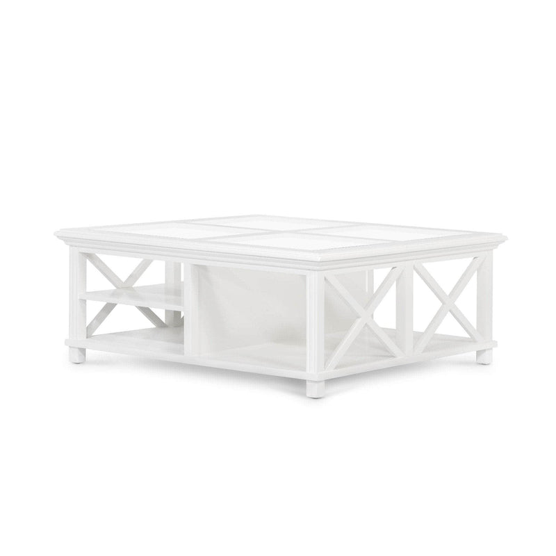 Oneworld Collection coffee tables & side tables Sorrento Large Glass Coffee Table White