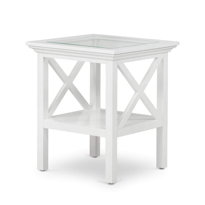 Oneworld Collection coffee tables & side tables Sorrento Glass Top Side Table
