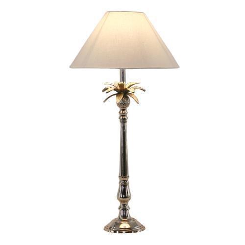 Oneworld Collection table & desk lamps Nickel Pineapple Leaf Lamp W/White Shade