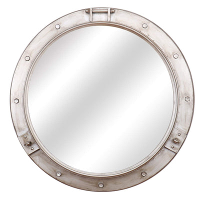 Oneworld Collection mirrors Nelson 72Cm Round Nickel Nautical Mirror