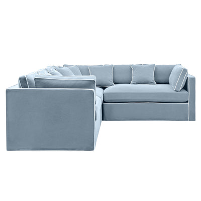 Oneworld Collection sofas Marbella Modular Sofa Beach with White Piping Left