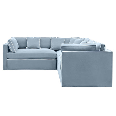 Oneworld Collection sofas Marbella Modular Sofa Beach with White Piping Right