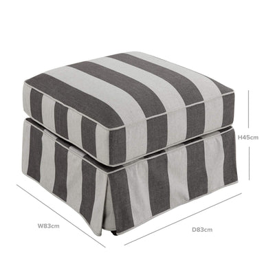 Oneworld Collection unused Armchair Slip Cover - Noosa Grey Cream Stripe