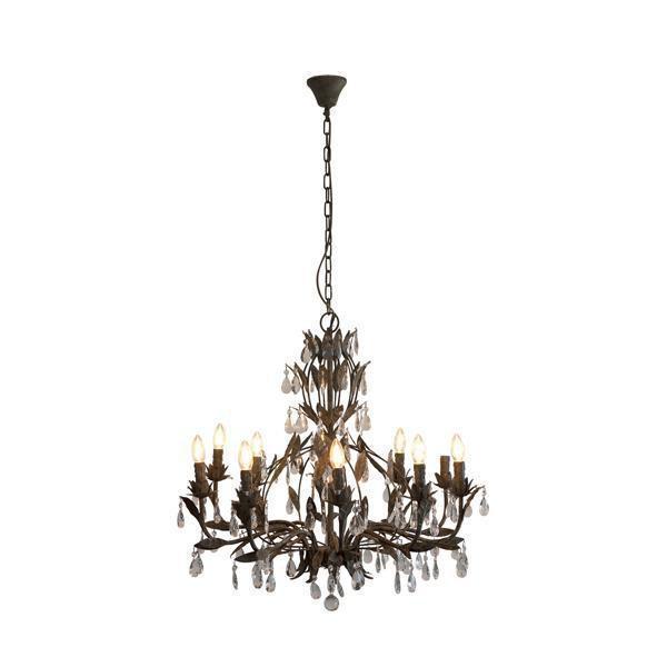 Oneworld Collection hanging lights Taupe Large Chandelier