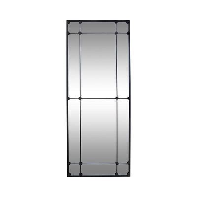 Oneworld Collection mirrors Morgan 12 Pane Rectangular Mirror Black
