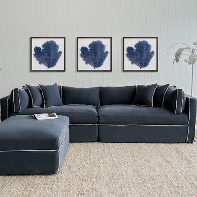 Oneworld Collection sofas Slip Cover - Marbella Modular Sofa B Navy