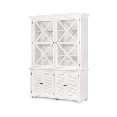 West Beach Large Glass Door Cabinet White