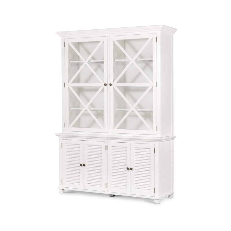 West Beach Large Glass Door Cabinet White