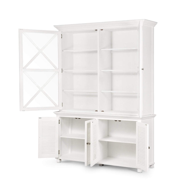 West Beach Large Glass Door Cabinet White