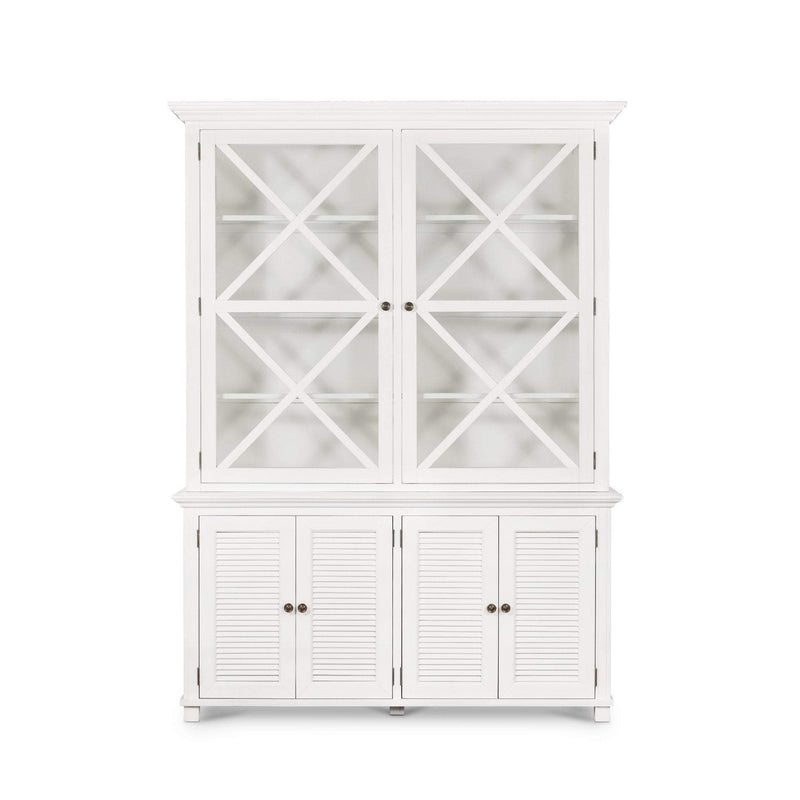 West Beach Large Glass Door Cabinet White