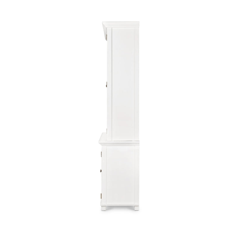 West Beach Large Glass Door Cabinet White