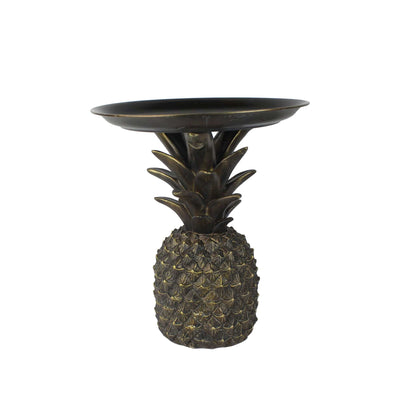 Oneworld Collection NZ Antique Pineapple Statue With Tray