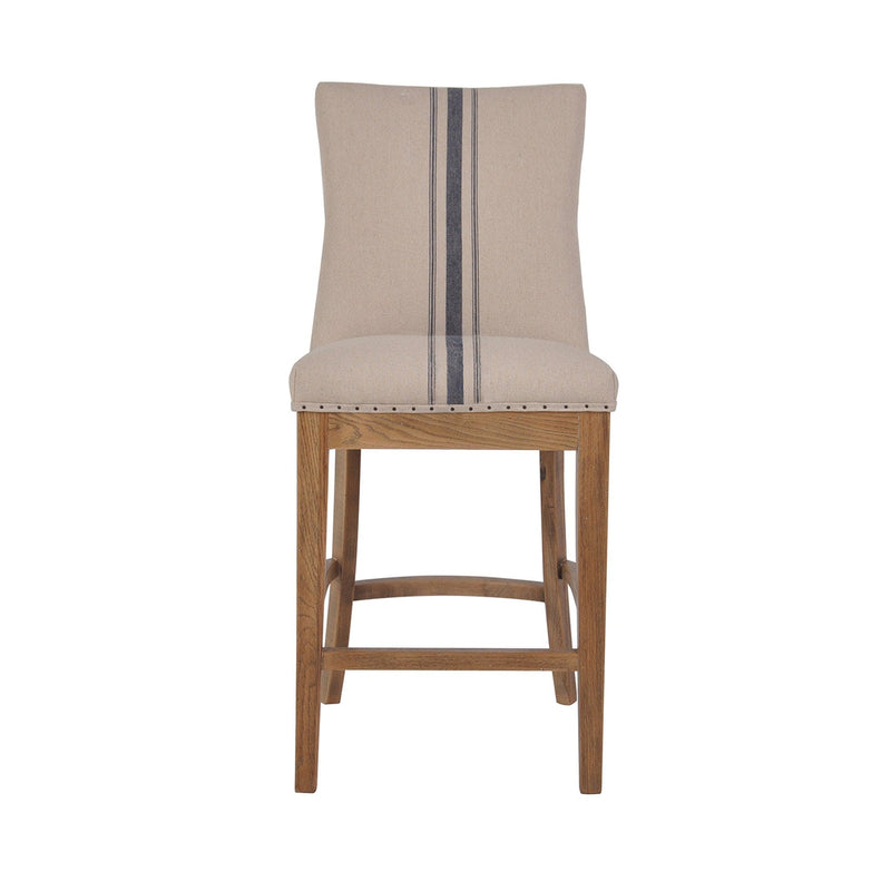 Oneworld Collection chairs & stools Oakwood Counter Stool Natural with Blue Stripe