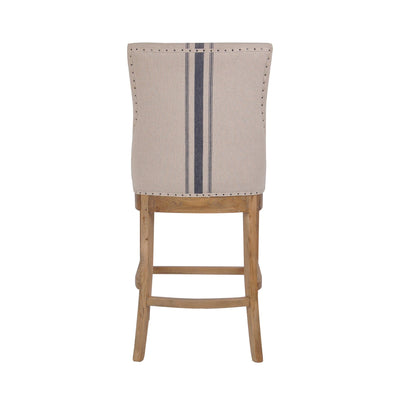 Oneworld Collection chairs & stools Oakwood Counter Stool Natural with Blue Stripe