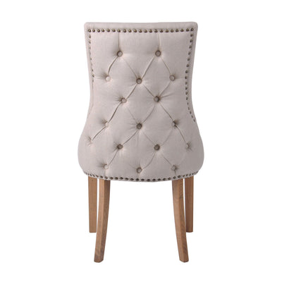 Oneworld Collection NZ Bordeaux Studded Beige Dining Chair