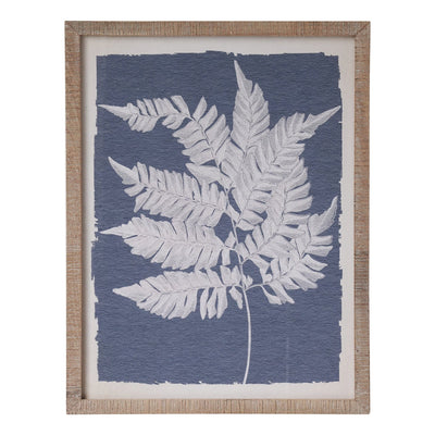 Latitude chairs & stools Set of 2 Fern Leaf Prints Blue/White Natural Frame