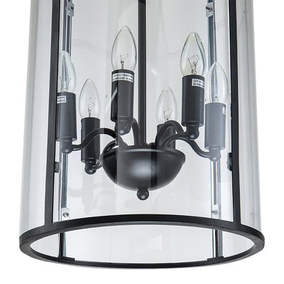 Oneworld Collection hanging lights Astor Six Light Round Pendant In Black