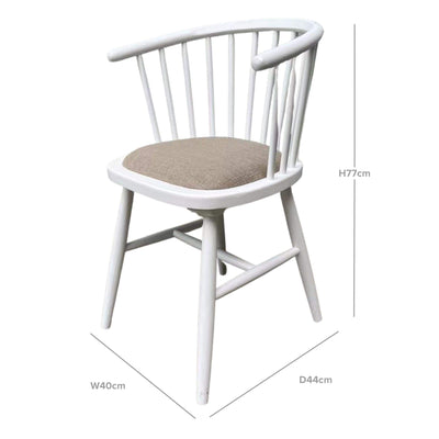 Oneworld Collection NZ dining chairs Round Curved Strip Back Dining Chair White