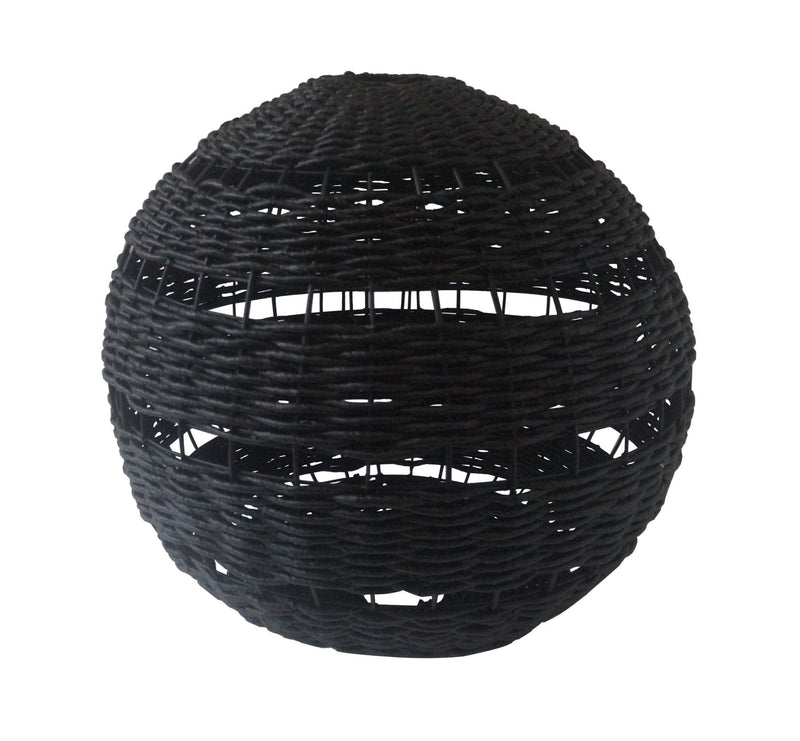 Oneworld Collection hanging lights Hampton Handwoven Black Rattan Large Pendant