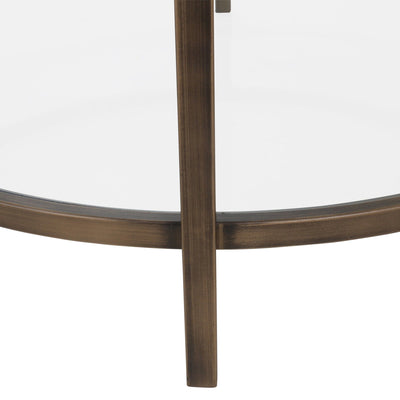 Oneworld Collection NZ coffee tables & side tables Palladium Glass and Brass Coffee Table