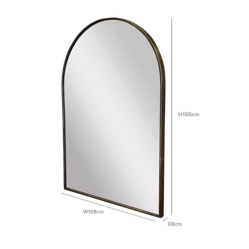 Oneworld Collection mirrors Veronica Brass Arched Mirror