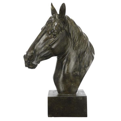Oneworld Collection accessories Antique Brown Horse Sculpture On Stand