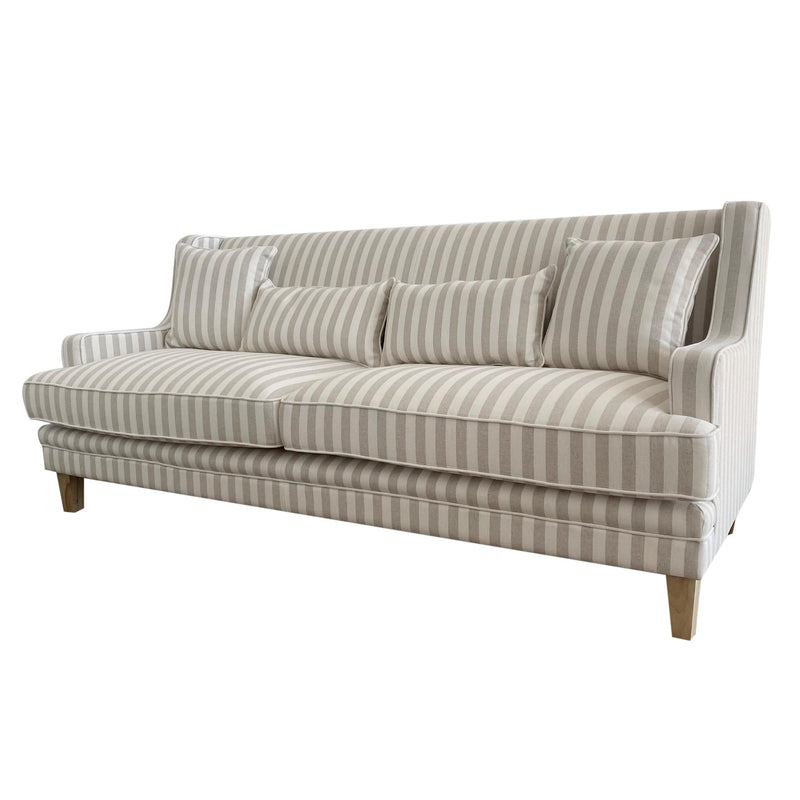 Oneworld Collection NZ sofas Bondi 3 Seat Sofa Natural Stripe / White