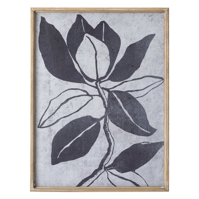 Oneworld Collection wall art Como Charcoal Leaves Set of Wall Art