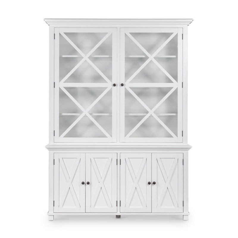 Oneworld Collection cabinets & shelves Sorrento White Tall Glass Door Cabinet