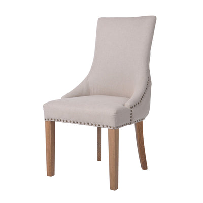 Oneworld Collection NZ Bordeaux Studded Beige Dining Chair