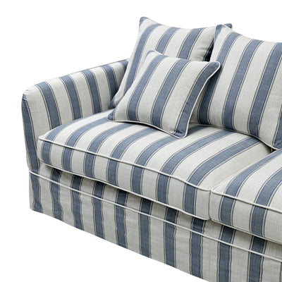 Latitude sofas Slip Cover Only - Noosa 3 Seat Hamptons Sofa Blue Sky Stripe