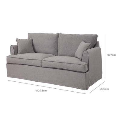Oneworld Collection sofas Byron 3 Seat Pebble Grey