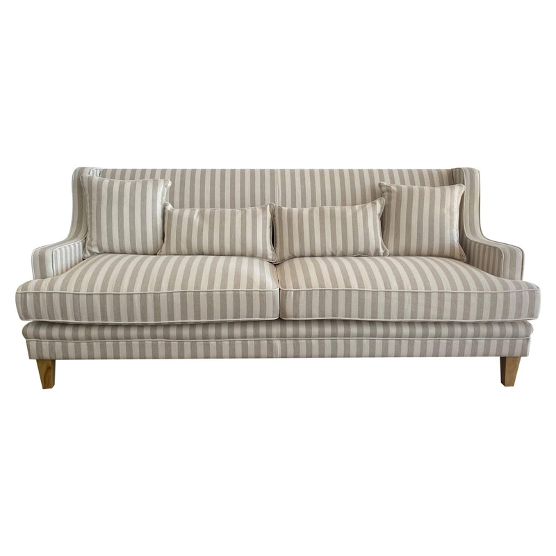 Oneworld Collection NZ sofas Bondi 3 Seat Sofa Natural Stripe / White