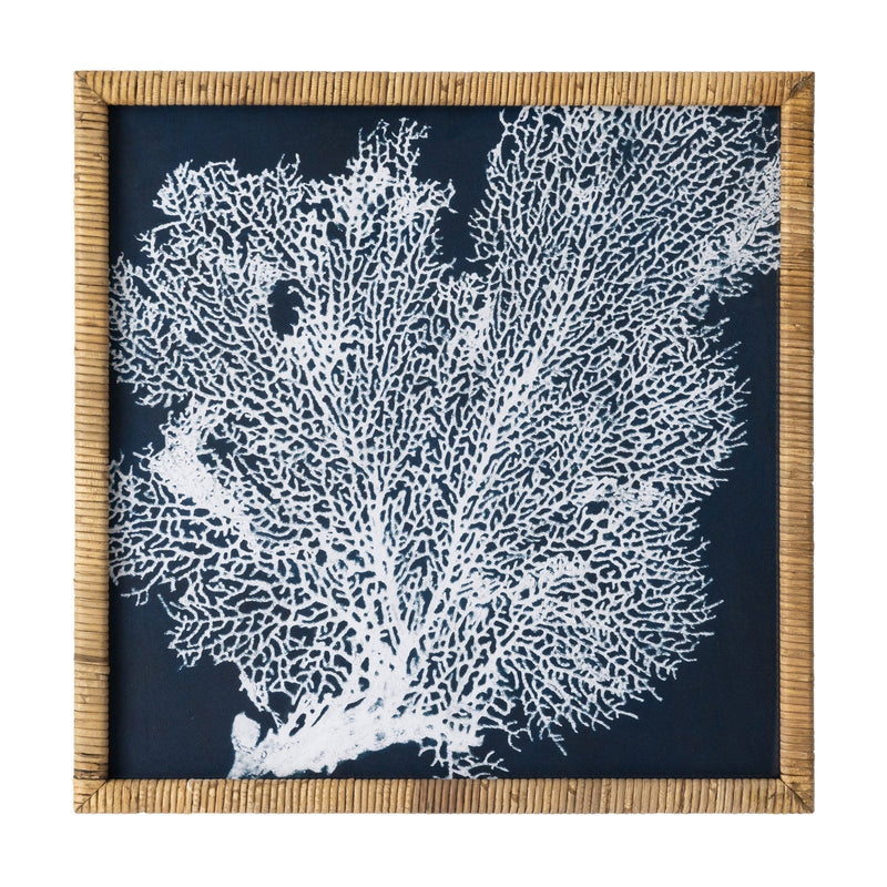 Oneworld Collection wall art Seychelles Coral in Rattan Frame Set of 2 Wall Art