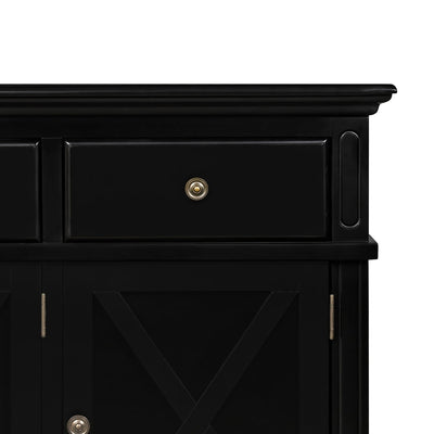 Oneworld Collection consoles & sideboards Sorrento Black 3 Drawer Buffet