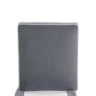 Oneworld Collection Ottomans Slip Cover Only - Noosa Hamptons Ottoman Grey W/White Piping