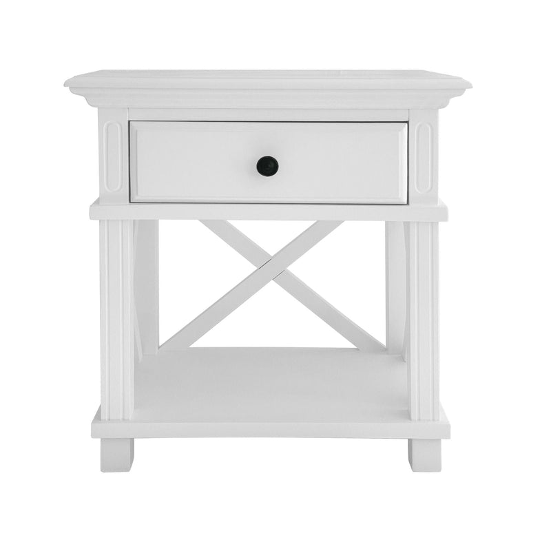 Oneworld Collection bedroom furniture Sorrento White Bedside Table
