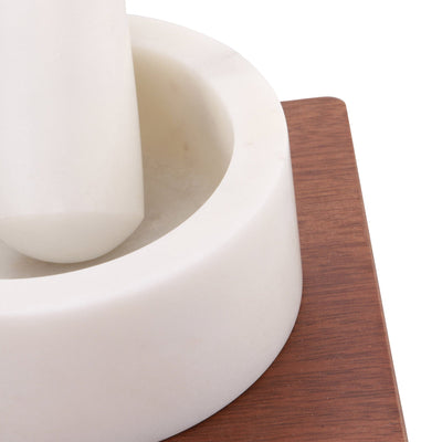 Oneworld Collection serveware Timber Board With Mortar & Pestle