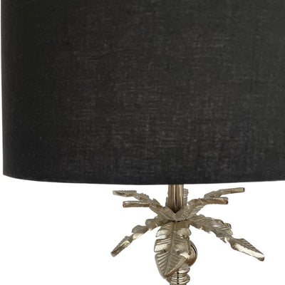 Oneworld Collection floor lamps Brighton Nickel Pineapple Floor Lamp with Black Shade