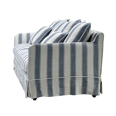 Latitude sofas Slip Cover Only - Noosa 3 Seat Hamptons Sofa Blue Sky Stripe