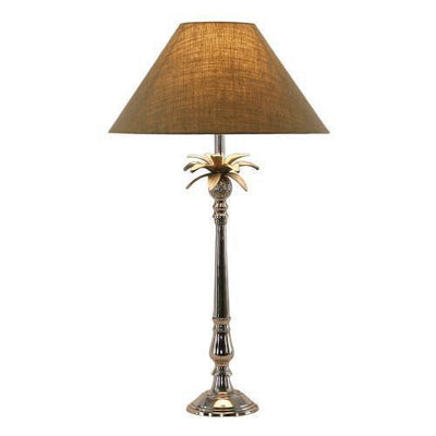 Oneworld Collection table & desk lamps Nickel Pineapple Lamp 40/16 Natural Shade